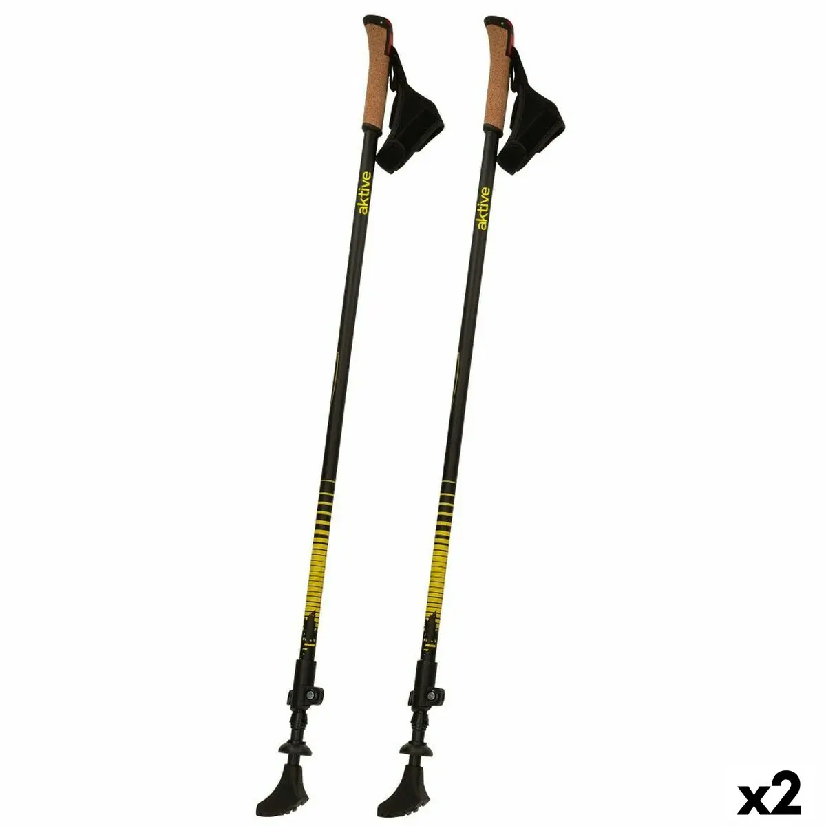 Bastone da Trekking Aktive 4,5 x 135 x 3 cm (2 Unità)