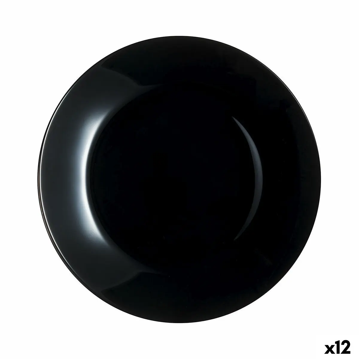 Piatto da pranzo Luminarc Zelie Negro Nero Vetro Ø 25 cm (12 Unità)