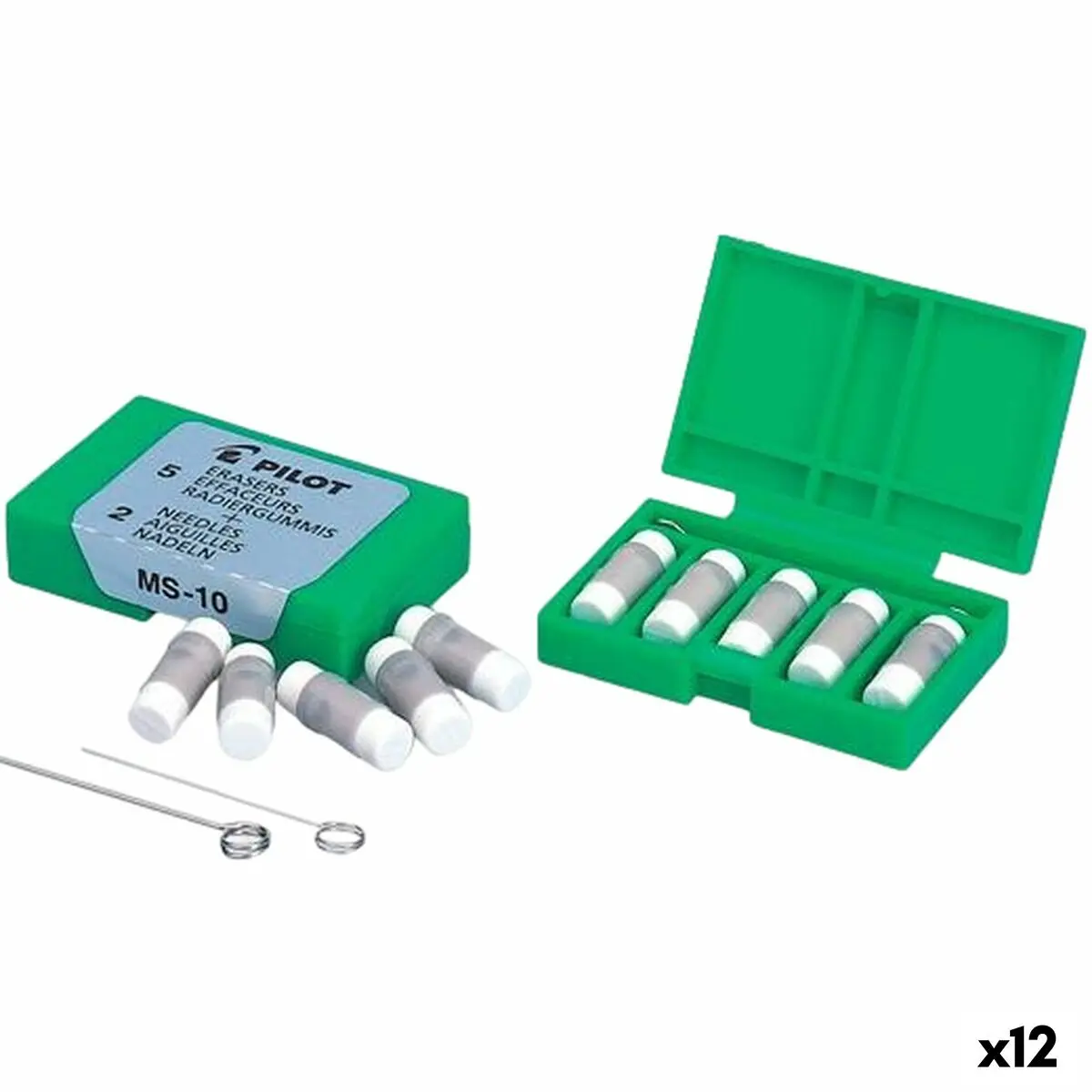 Set di Gomme da Cancellare Pilot H-2020 Super Grip Portamine (12 Unità)