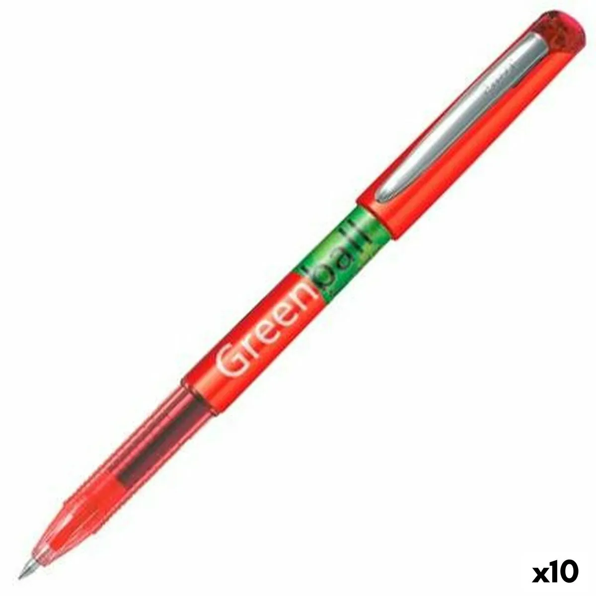 Penna a inchiostro liquido Pilot Green-Ball Rosso (10 Unità)