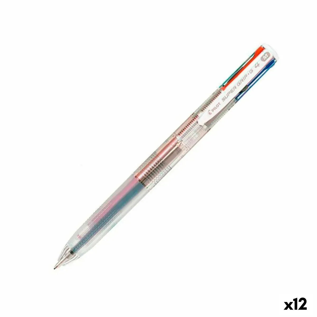 Penna Pilot Super Grip 4 Trasparente 0,4 mm (12 Unità)