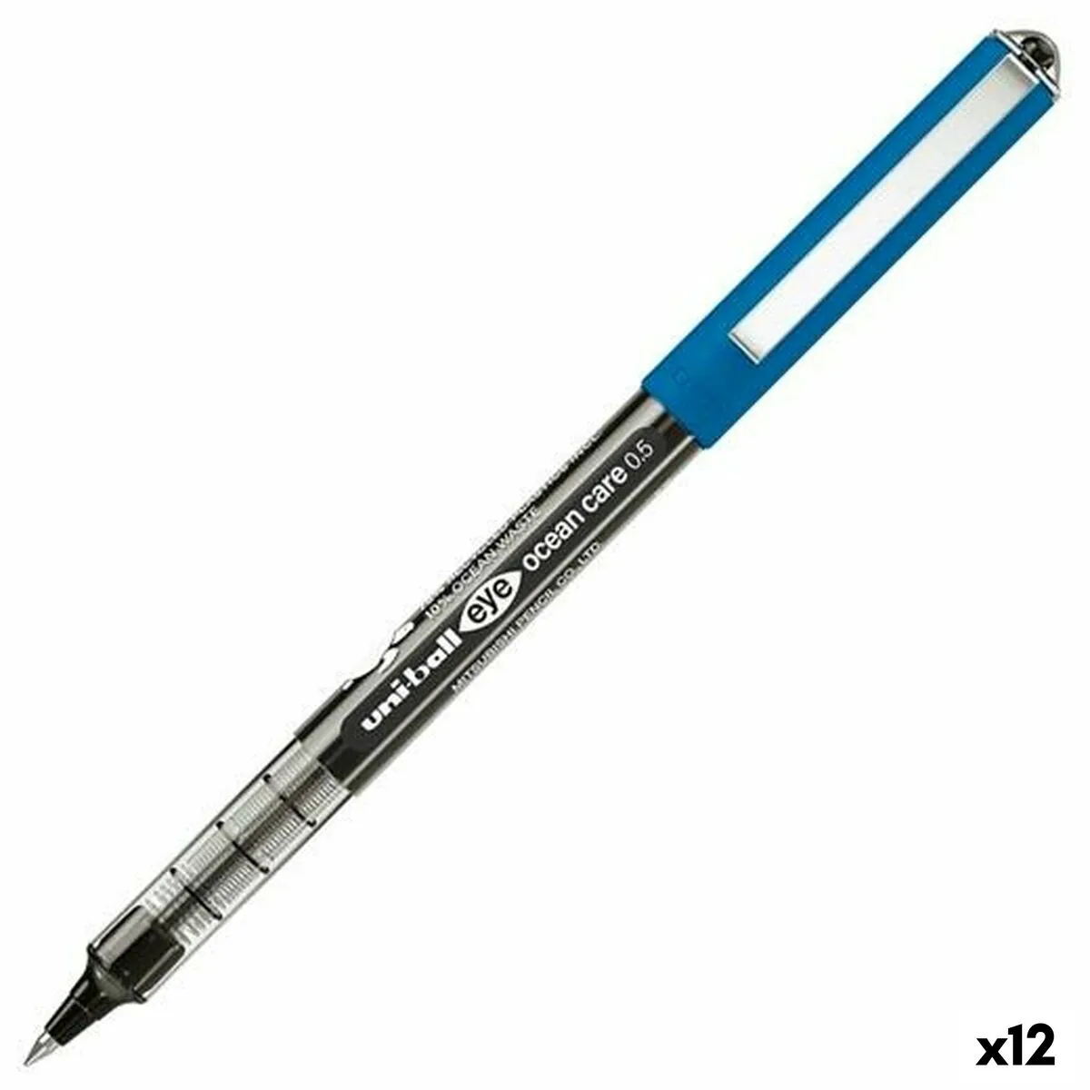 Penna a inchiostro liquido Uni-Ball Eye Ocean Care Nero 0,5 mm (12 Unità)