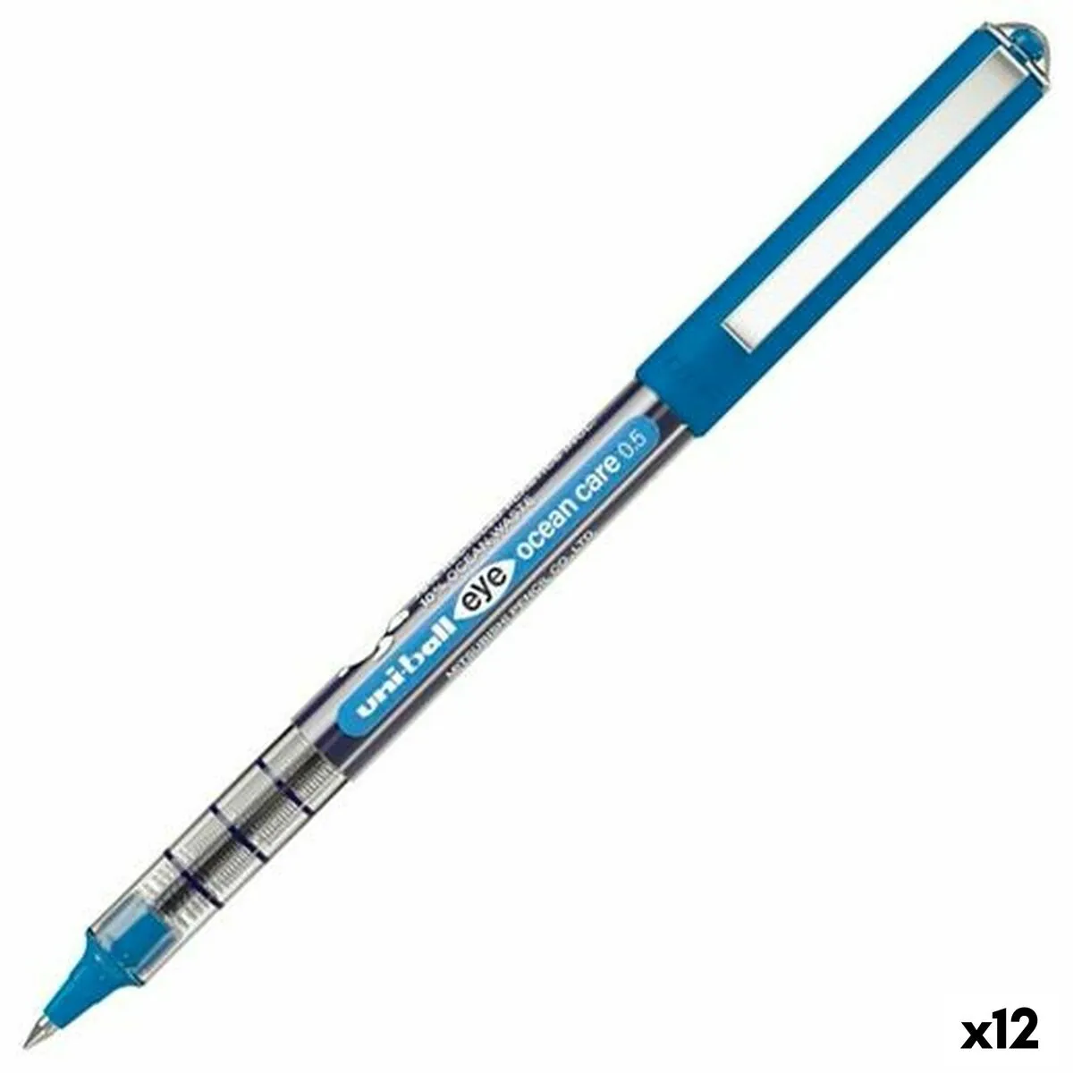 Penna a inchiostro liquido Uni-Ball Eye Ocean Care Azzurro 0,5 mm (12 Unità)