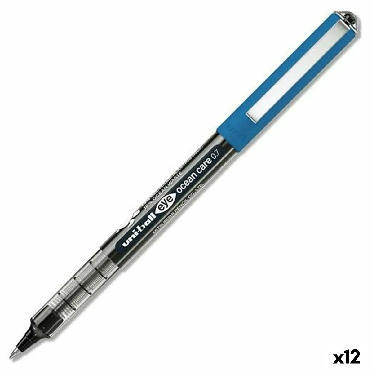 Penna a inchiostro liquido Uni-Ball Eye Ocean Care Nero 0,7 mm (12 Unità)