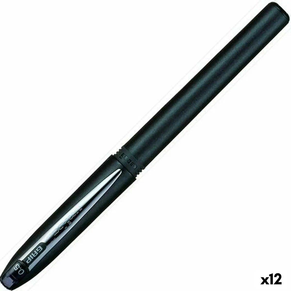 Penna Roller Uni-Ball Grip Micro UB-245 Nero 0,5 mm (12 Unità)