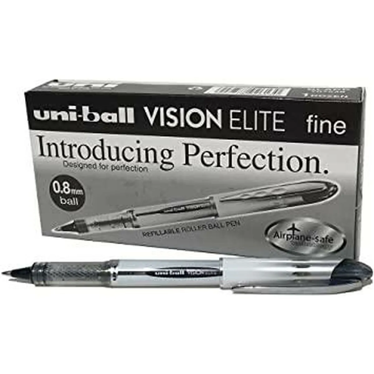 Penna a inchiostro liquido Uni-Ball Vision Elite UB-200 Nero 0,6 mm (12 Pezzi)