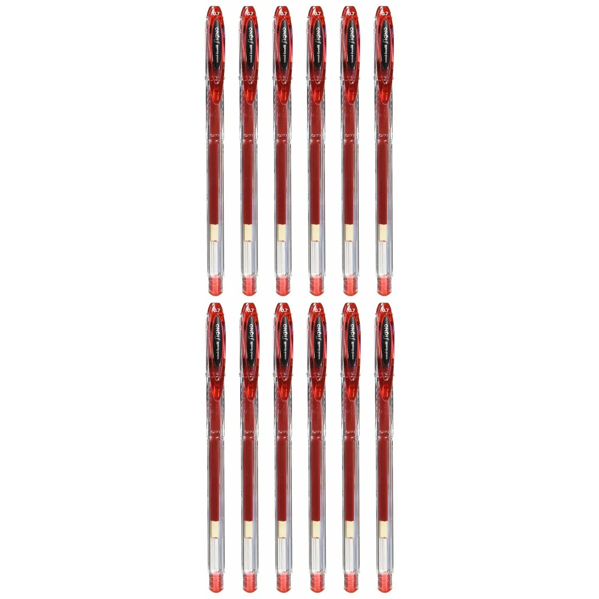 Penna a inchiostro liquido Uni-Ball Rollerball Signo Basicos UM-120 Rosso 0,5 mm (12 Pezzi)