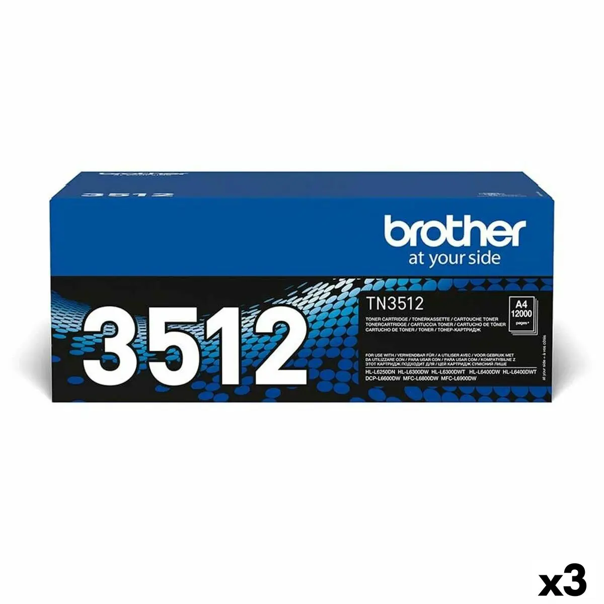 Toner Originale Brother TN3512 Nero (3 Unità)