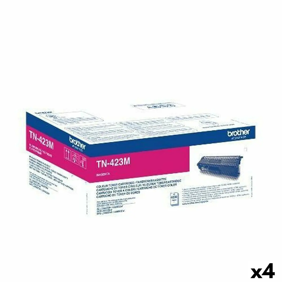 Toner Originale Brother HLL8260CDW,HLL8360CDW/HLL9310CDW TN423M Magenta (4 Unità)