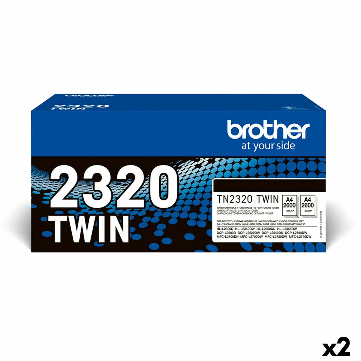 Toner Originale Brother L2300D/L2340DW/L2360DN/L2365DW/L2500/L2700 Nero (2 Unità)