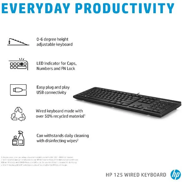 HP 125 USB WD KBD(BULK 12)