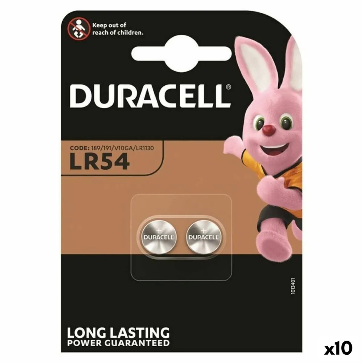 Batterie a Bottone Alcaline DURACELL LR1130 LR54  2 Pezzi 10 Unità 1,5 V