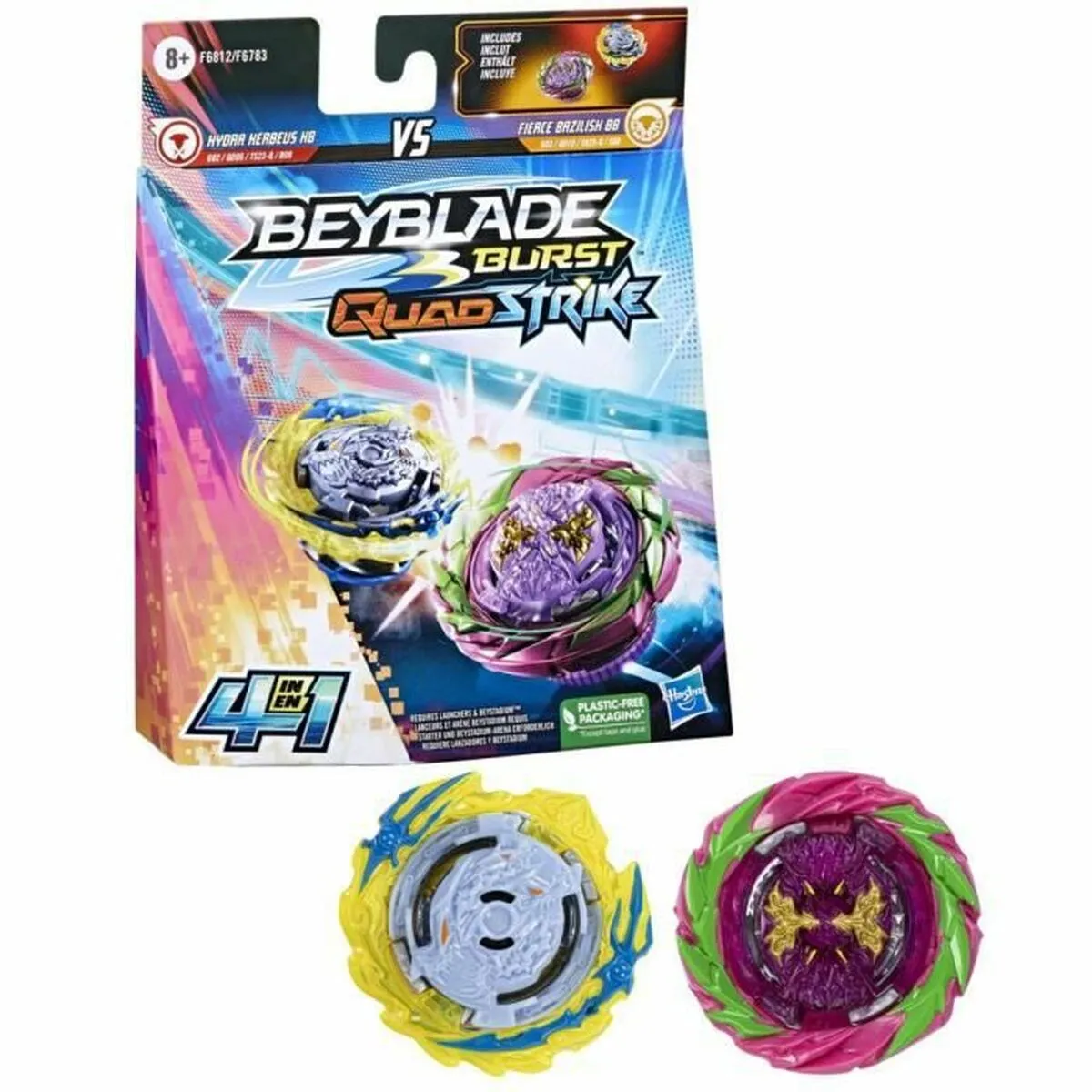 Trottola Hasbro Hydra Kerbeus K8 VS Fierce Bazilisk B8 Beyblade 2 Unità