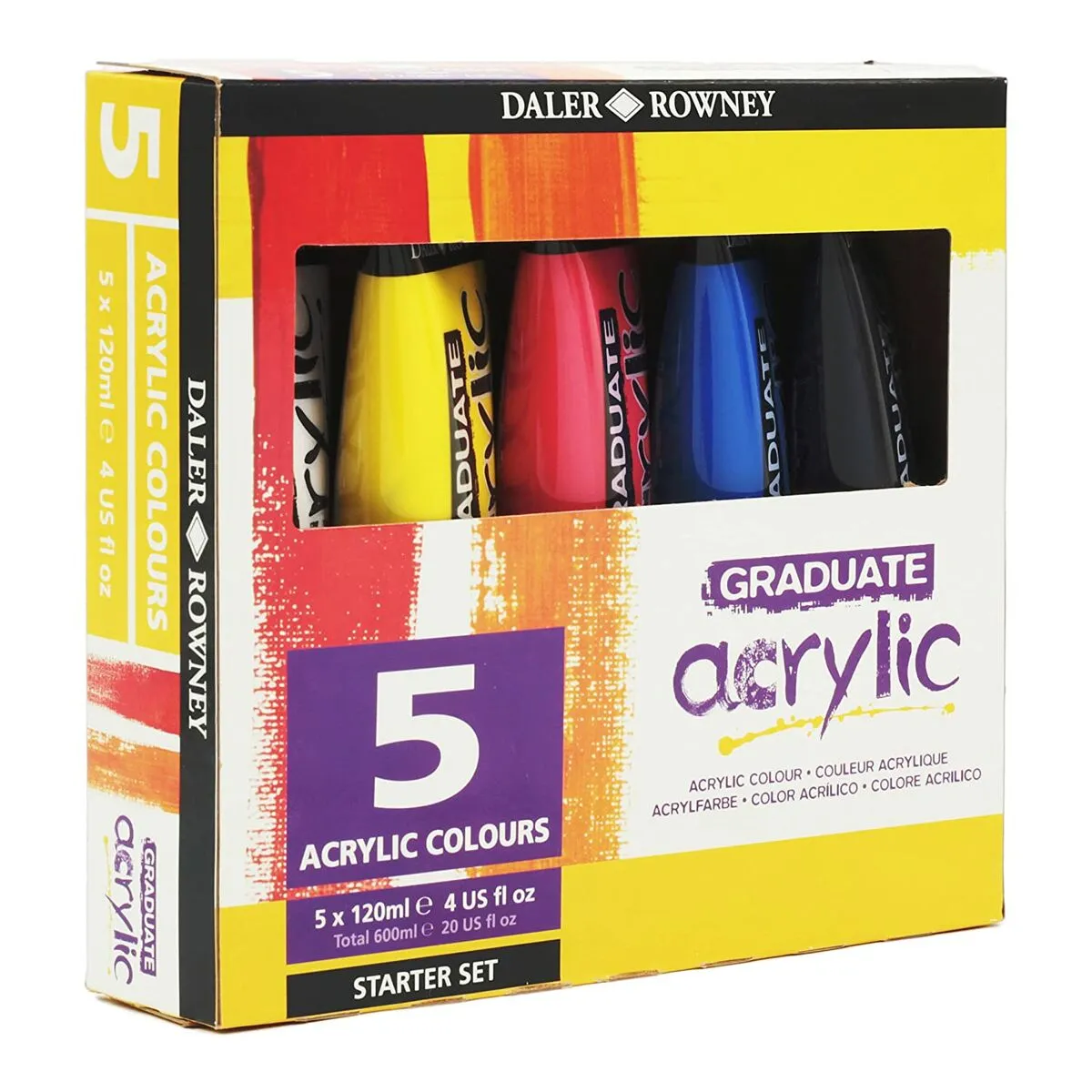 Vernice acrilica Daler Rowney Multicolore 5 Pezzi 120 ml