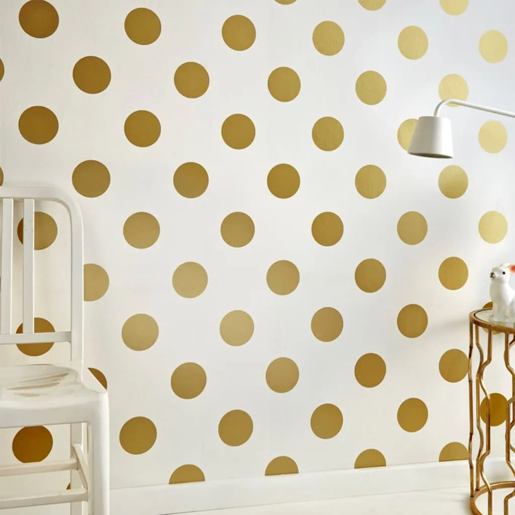 Kids at Home Carta da Parati Dotty Gold Bianco e Oro 100105