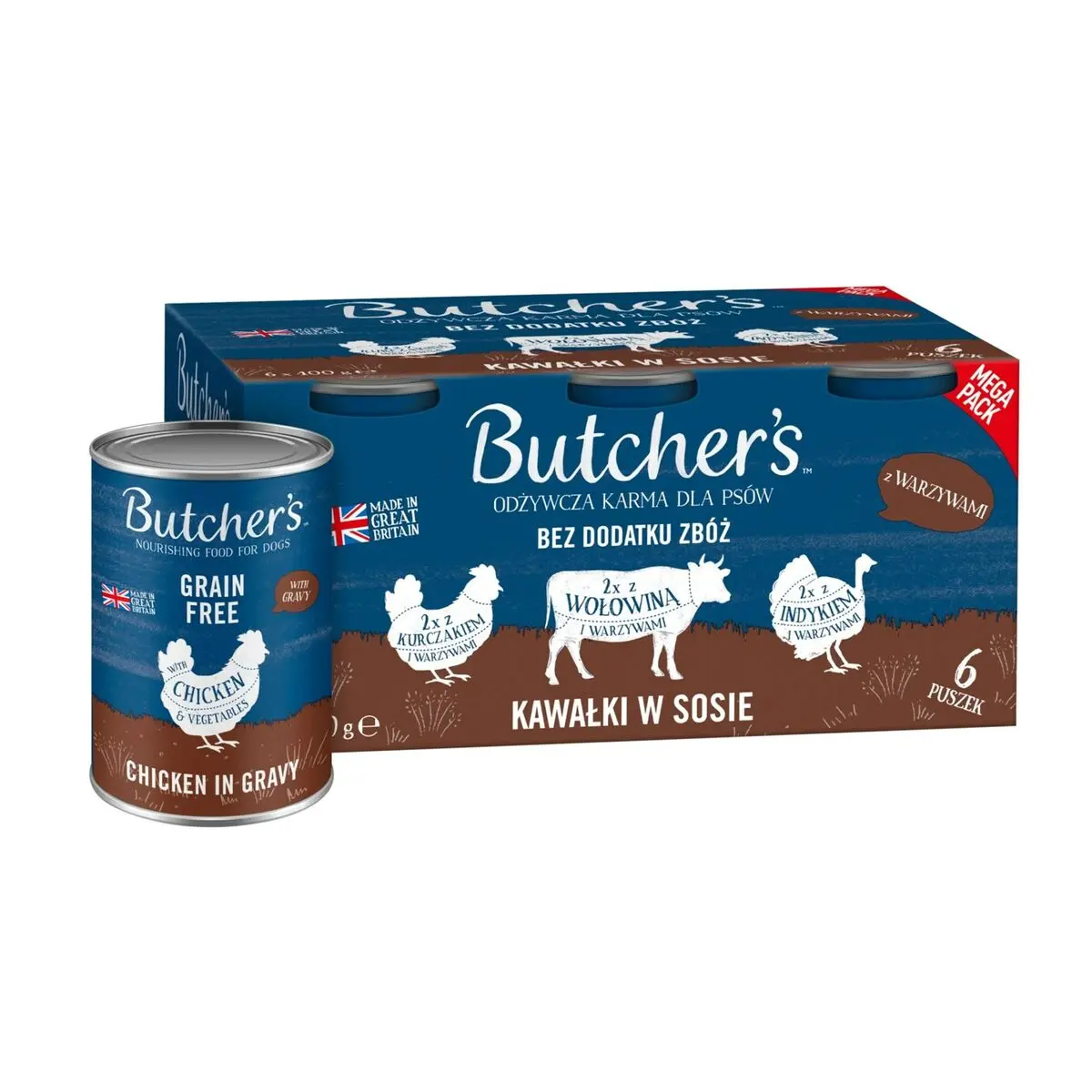 Cibo umido Butcher's BUTCHER S Original Mega pack Pollo 6 x 400 g