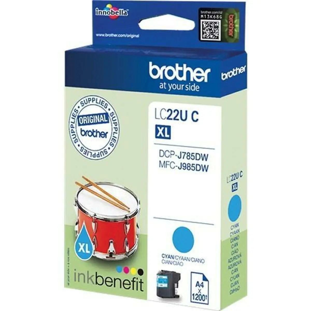 Cartuccia ad Inchiostro Originale Brother LC-22U C XL Ciano