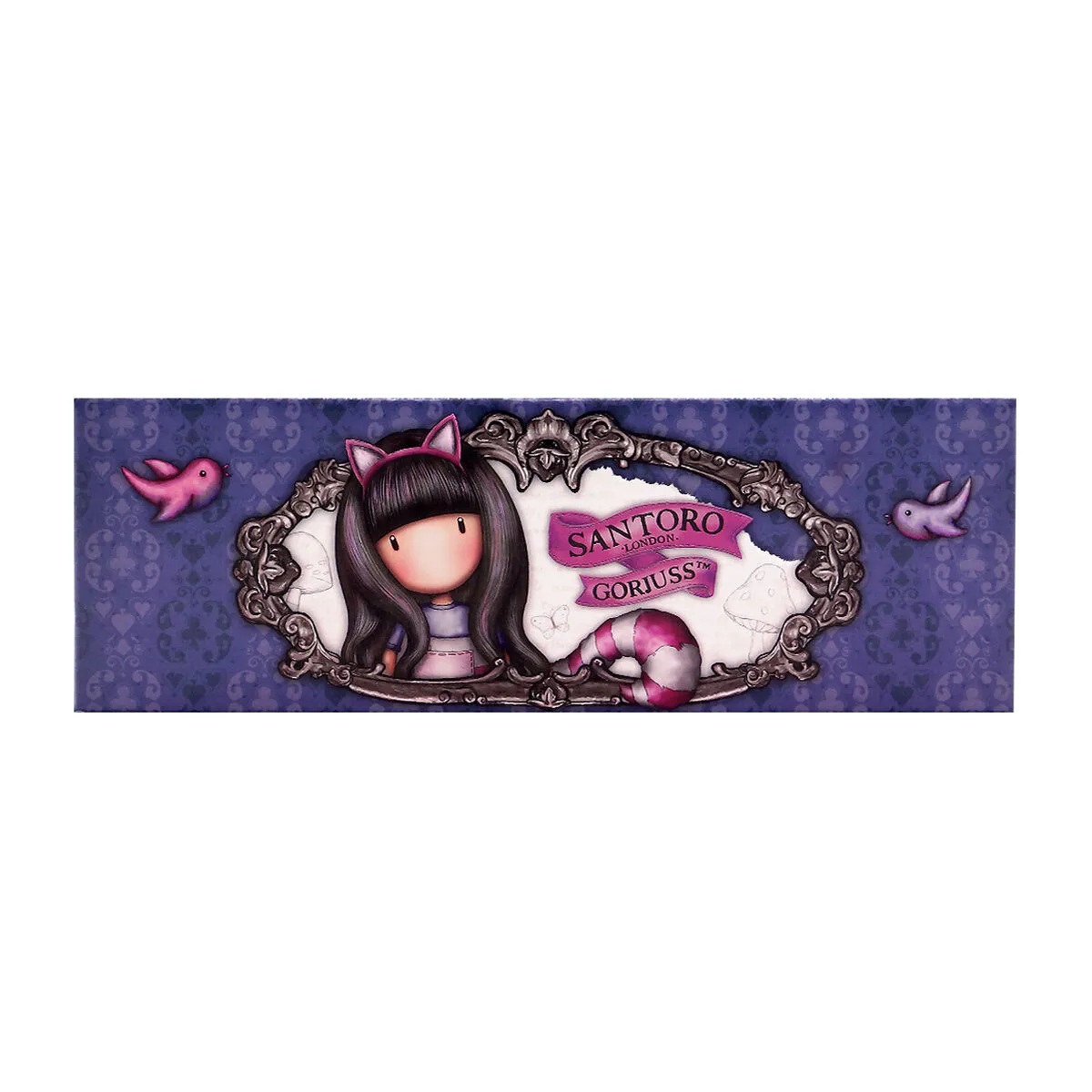 Necessaire Gorjuss Cheshire cat Scatola Viola (20.2 x 4 x 7 cm)