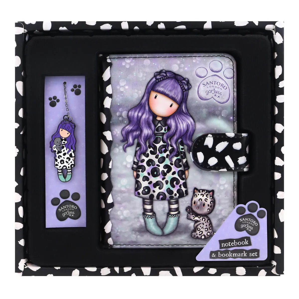 Set di Cancelleria Gorjuss Smitten kitten Viola Nero Bianco