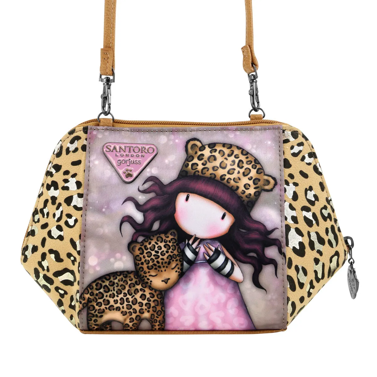 Borsa a Tracolla Gorjuss Leopardo (26 x 15,5 x 9,5 cm)