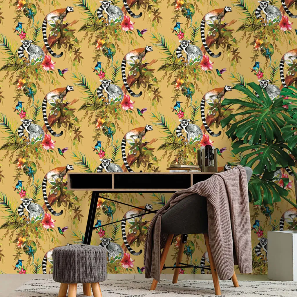 DUTCH WALLCOVERINGS Carta da Parati "Lemur" Ocra