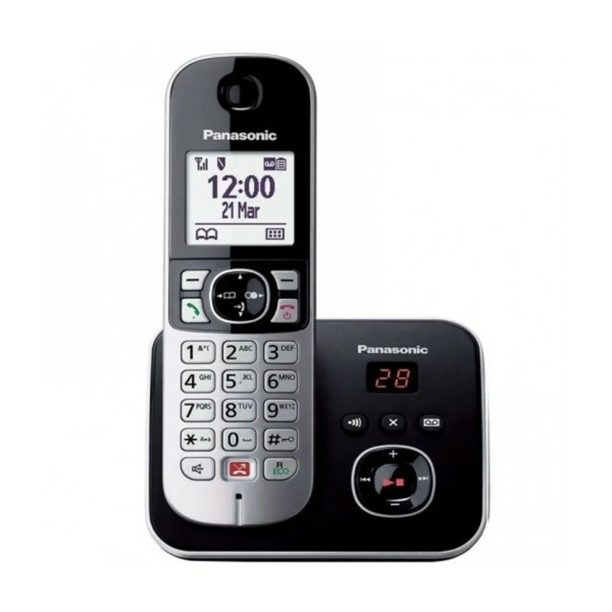 Telefono Senza Fili Panasonic KXTG6861SPB Nero