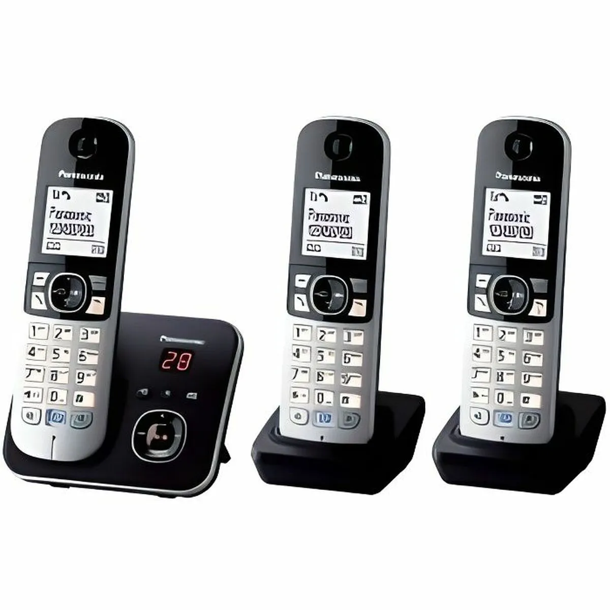 Telefono Senza Fili Panasonic KX-TG6823 Bianco Nero Nero/Argentato