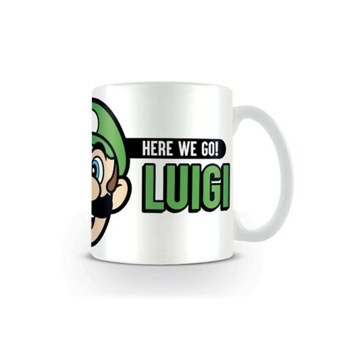 Tazza Mug Super Mario Here We Go! Luigi Bianco Verde 315 ml