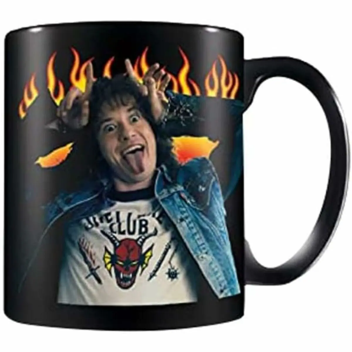 Tazza Mug Stranger Things HELLFIRE CLUB & EDDIE Nero 315 ml