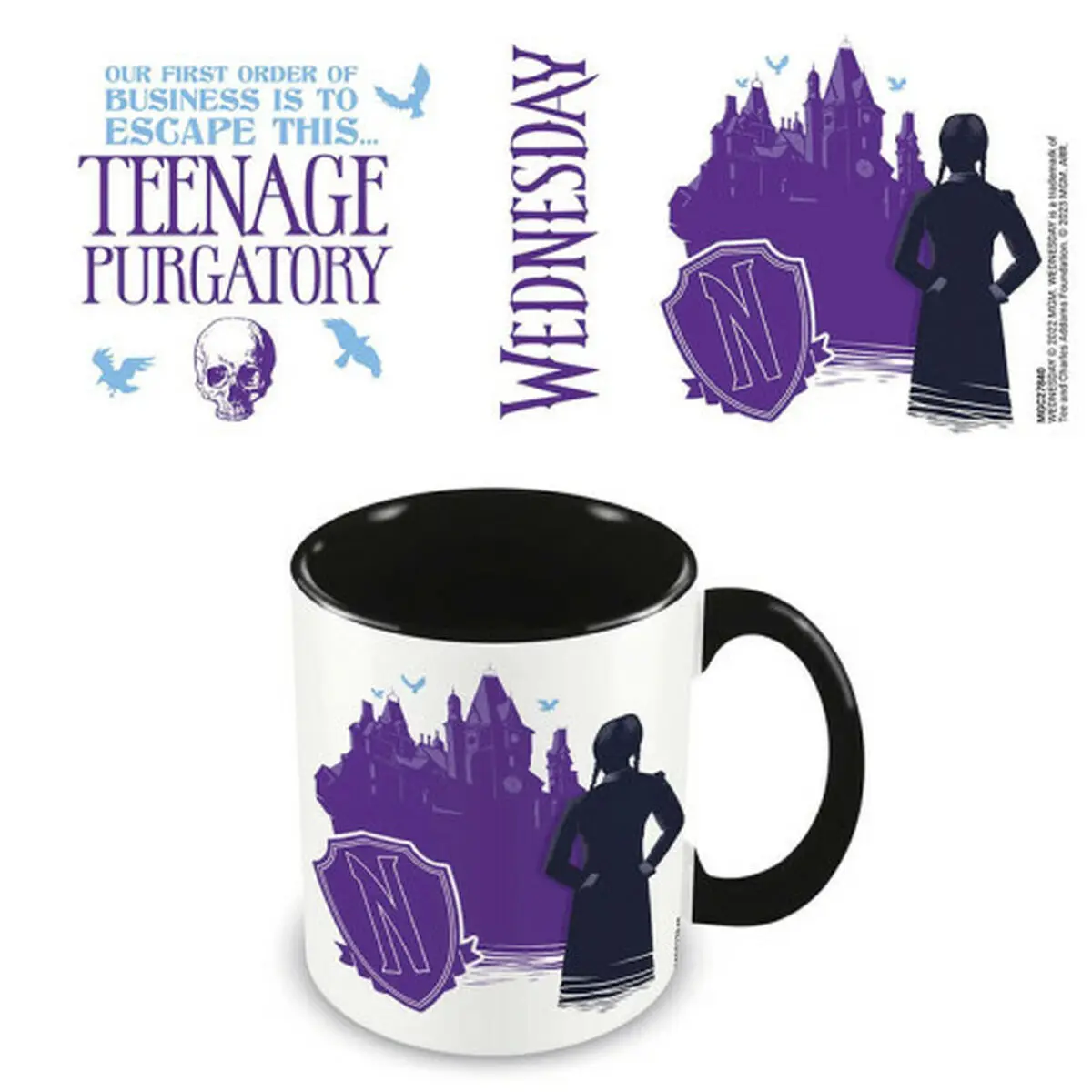 Tazza Mug Wednesday Teenage Purgatory Bianco Nero 325 ml