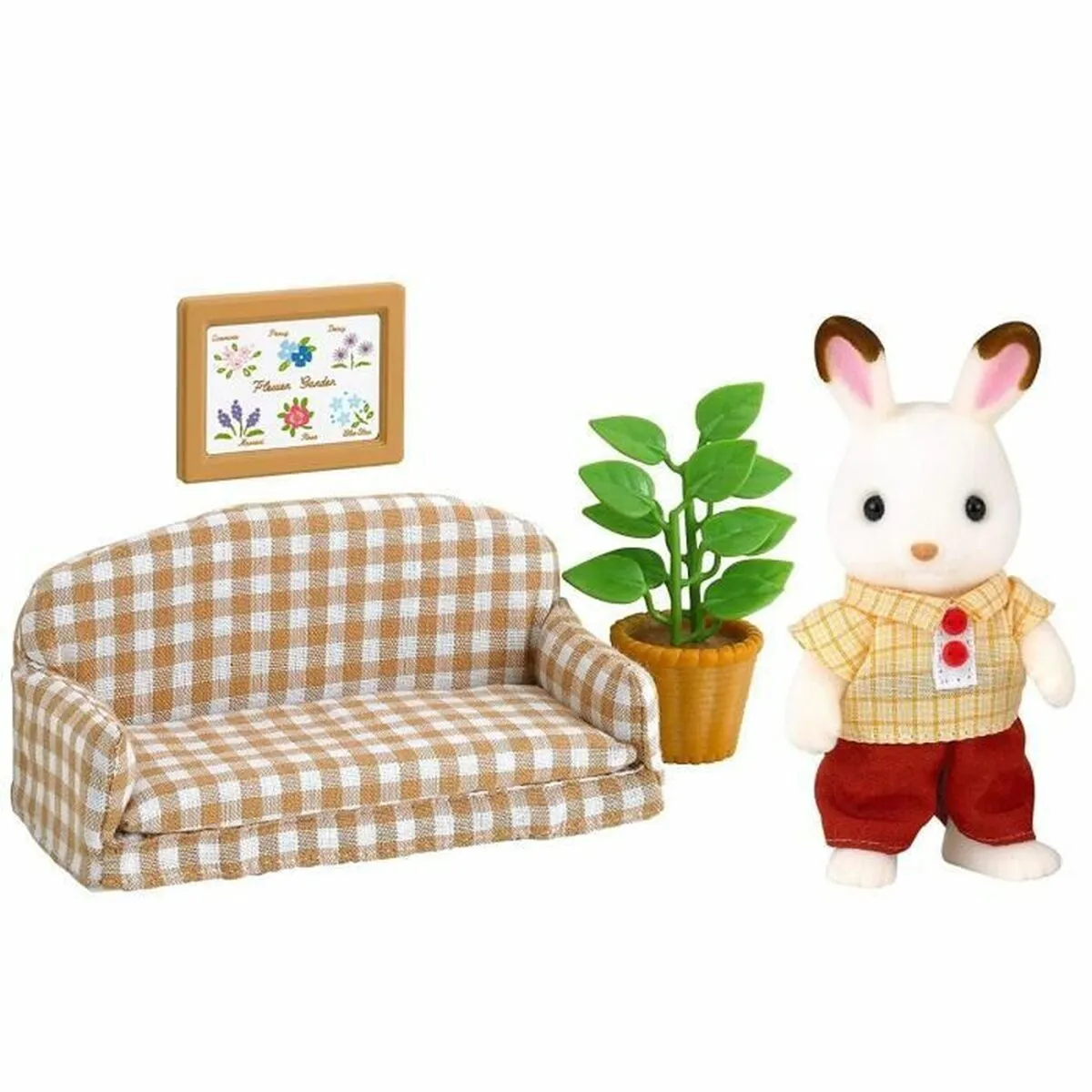 Personaggi d'Azione Sylvanian Families Papa Rabbit Chocolate and Living Room