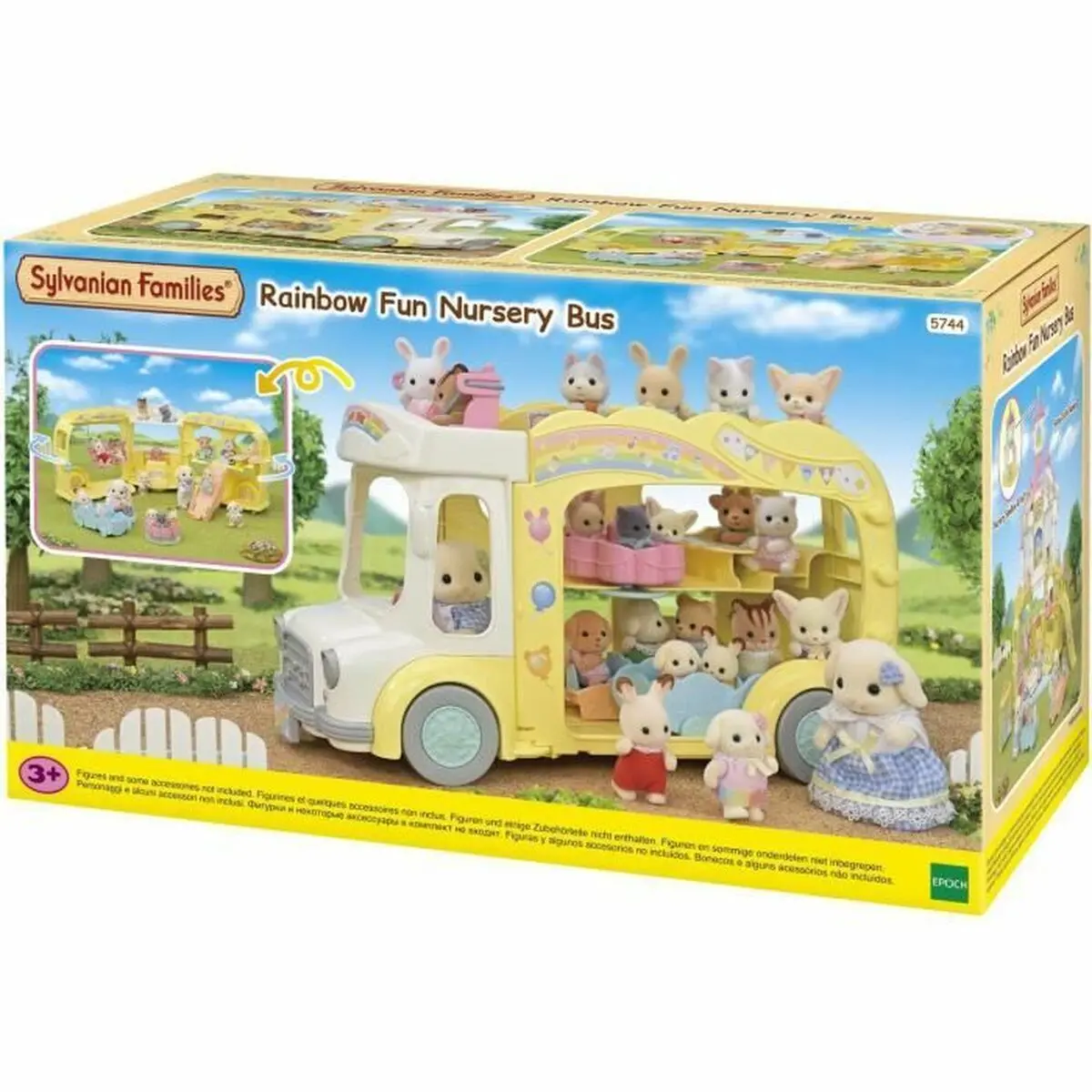 Accessori per Casa delle Bambole Sylvanian Families 5744 Rainbow Fun Nursery Bus