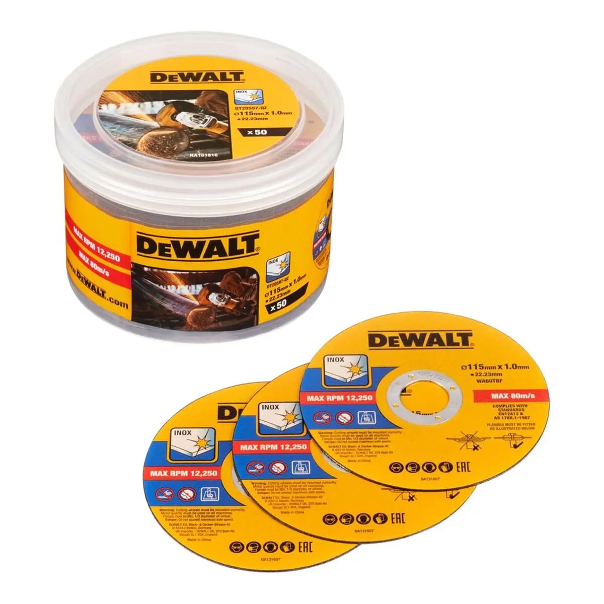 Dischi da taglio Dewalt dt20597-qz Ø 115 mm Smerigliatrice (50 Unità)