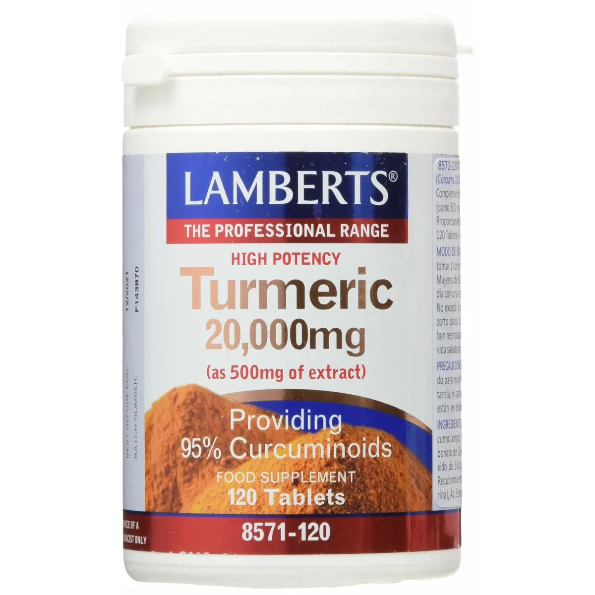 Integratore digestivo Lamberts   Curcuma 120 Unità