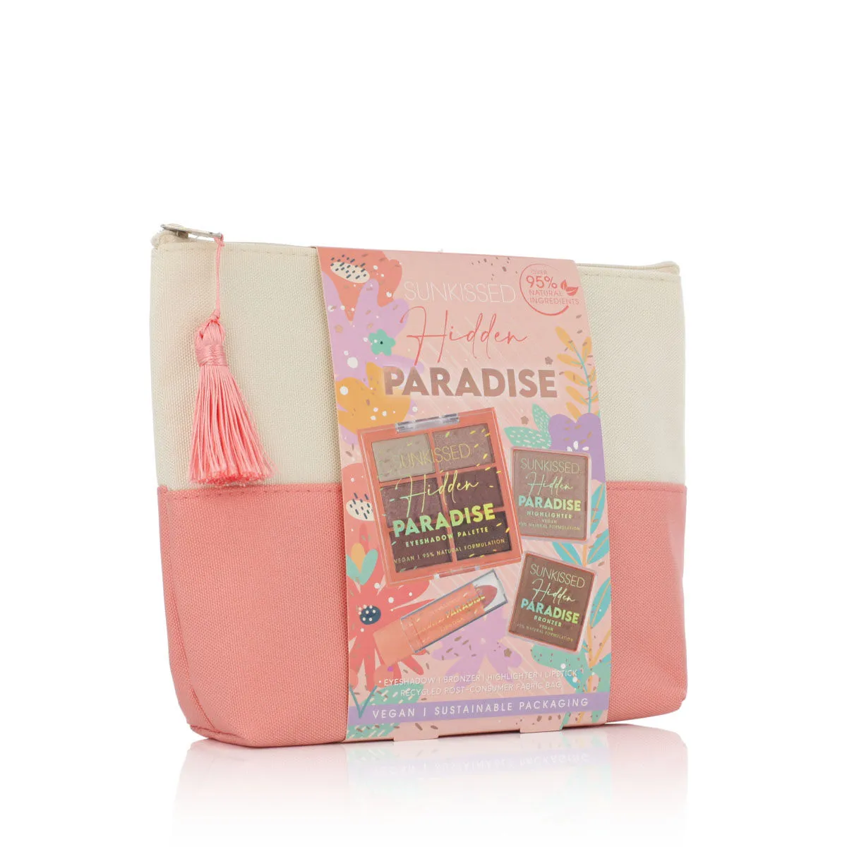 Set da Trucco Q-KI Cosmetics Sunkissed Hidden Paradise 4 Pezzi Necessaire