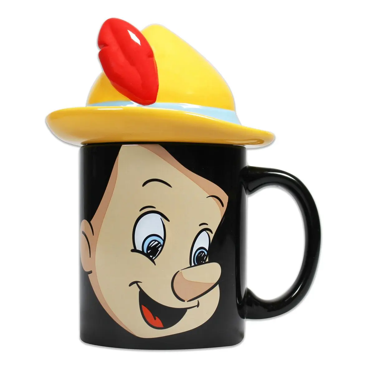 Tazza Mug Pinocchio MUGSDC04 Nero 400 ml Con coperchio