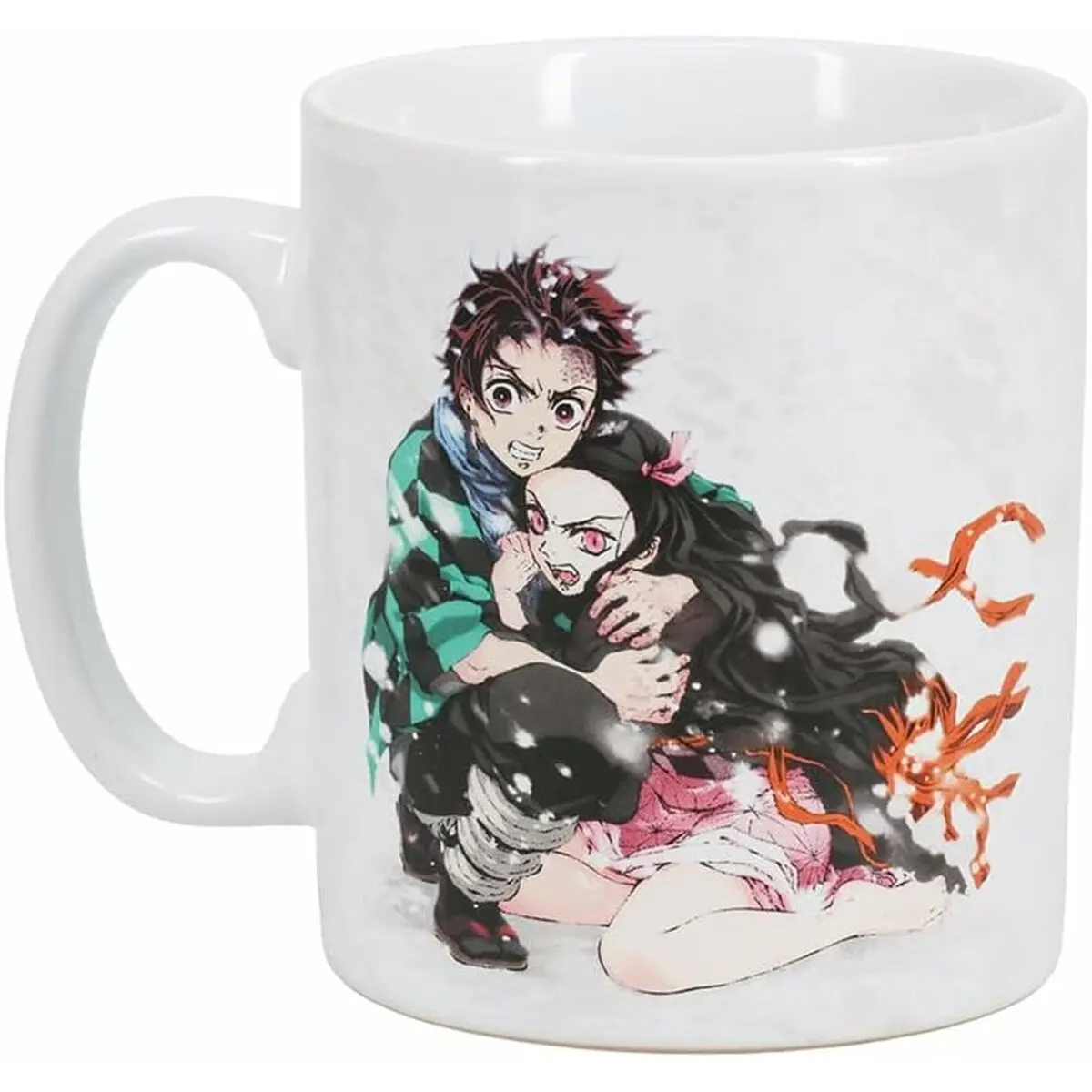 Tazza Mug Demon Slayer Tanjiro & Nezuko Bianco Ceramica 550 ml