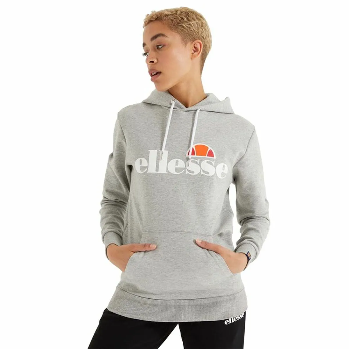 Felpa con Cappuccio Donna Ellesse Torices  Grigio chiaro