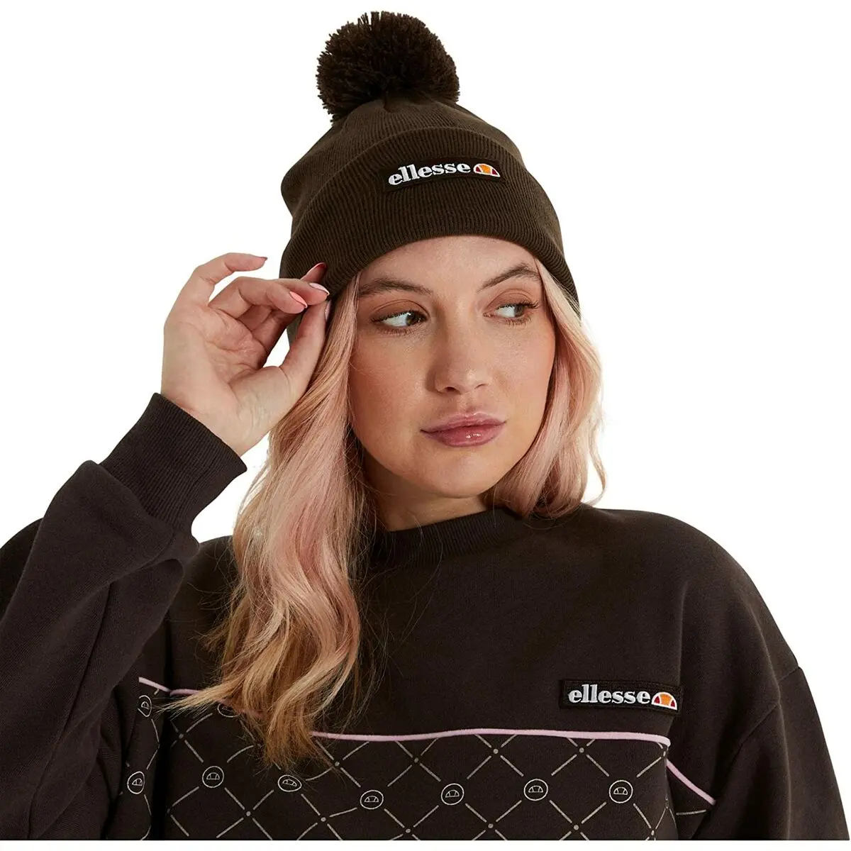 Cappello Ellesse Pasteria Pom Pom Marrone