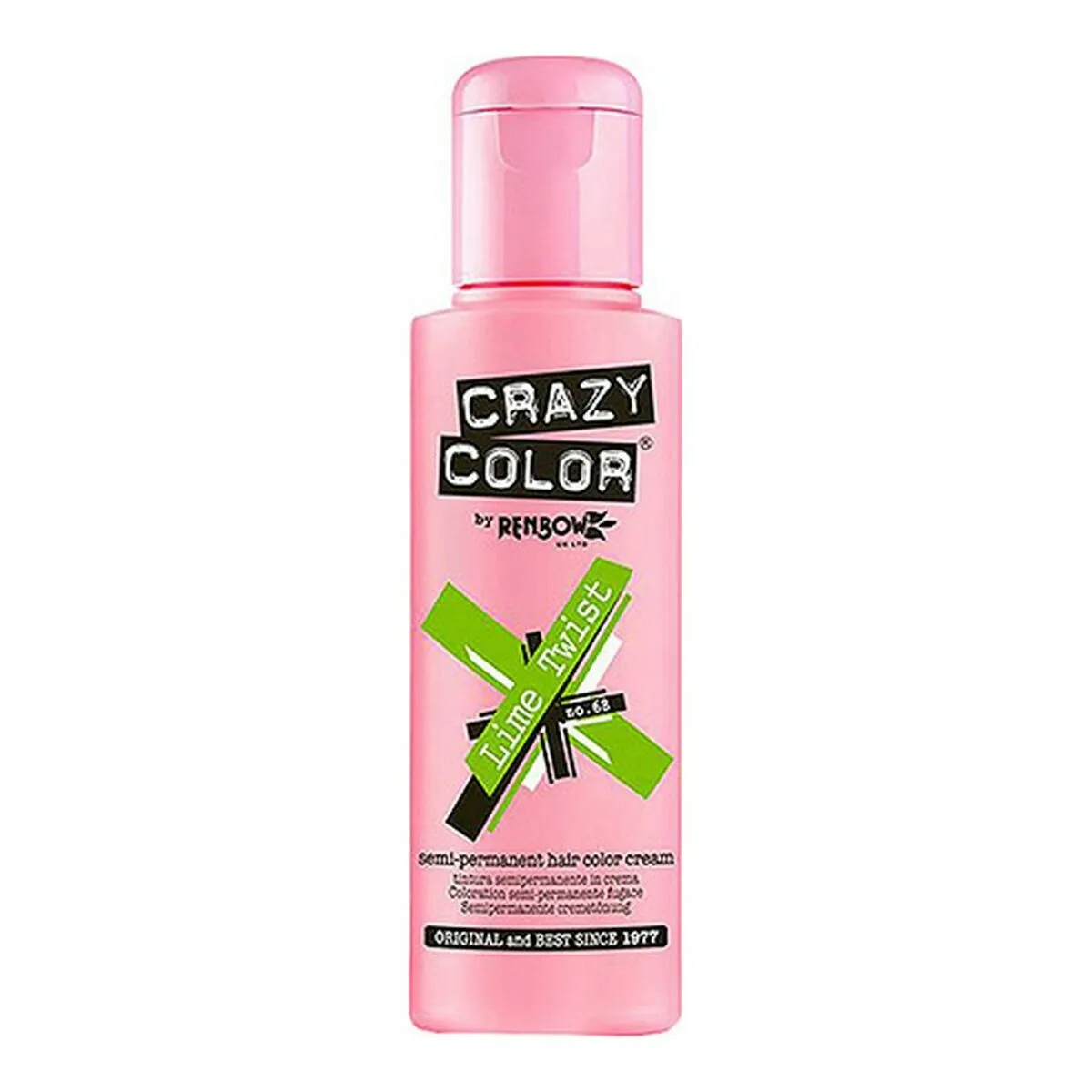 Tintura Semipermanente Lime Twist Crazy Color Nº 68 (100 ml)