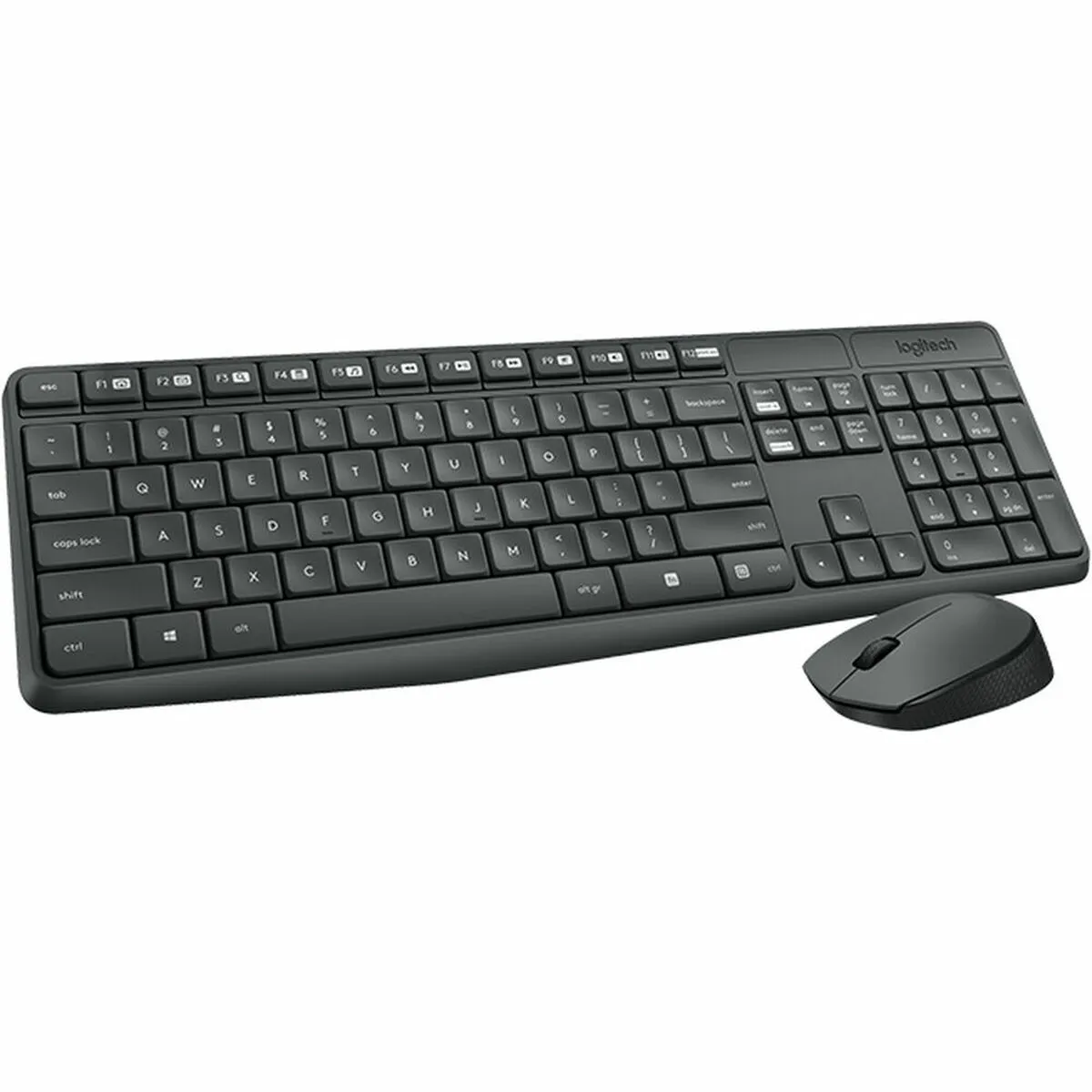 Tastiera e Mouse Wireless Logitech MK235 Wireless Keyboard and Mouse Combo Nero Grigio