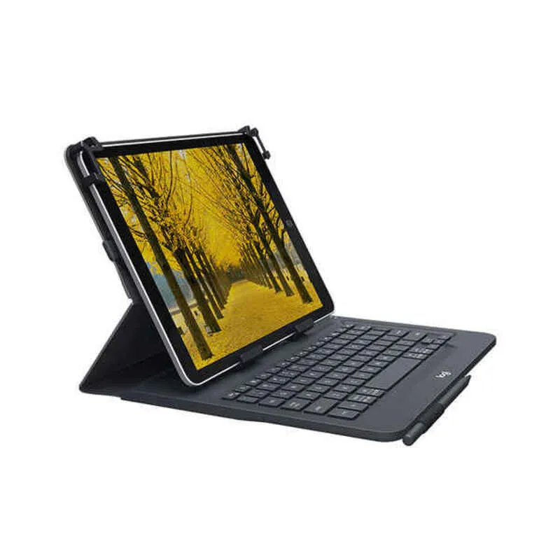 Tastiera Bluetooth con Supporto per Tablet Logitech Universal Folio Spagnolo Nero Qwerty in Spagnolo