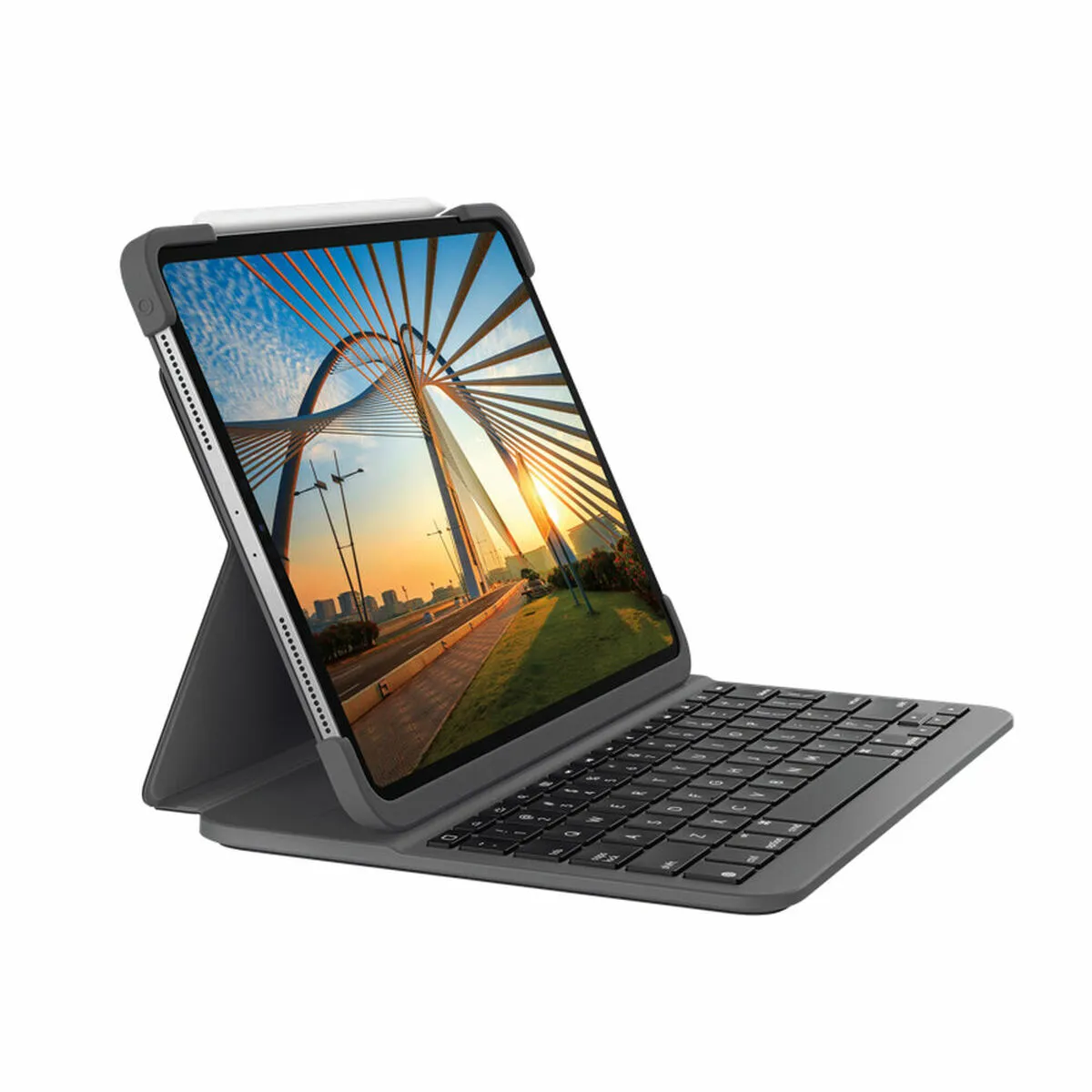 Custodia per Tablet e Tastiera Logitech iPad Pro 11 Nero Grigio Grafite Qwerty in Spagnolo