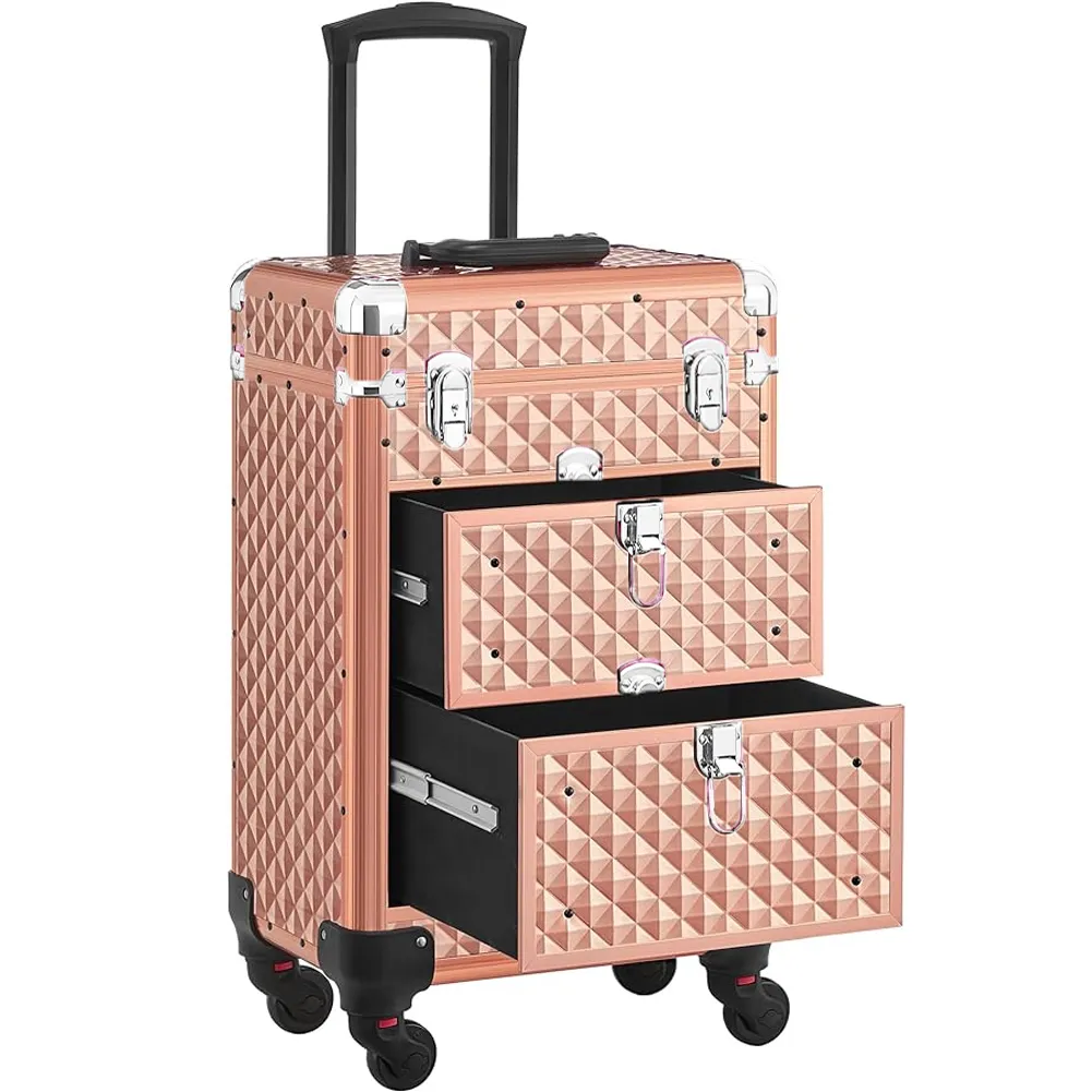 Trolley Makeup Valigetta Oro Trucco Estetista Beauty Case Ruote Staccabili (1)