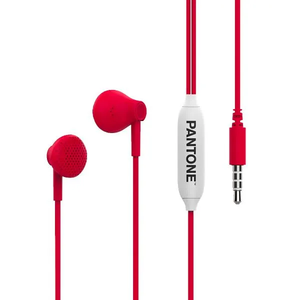 PANTONE WIRED EARPHONE 3.5MM RED1