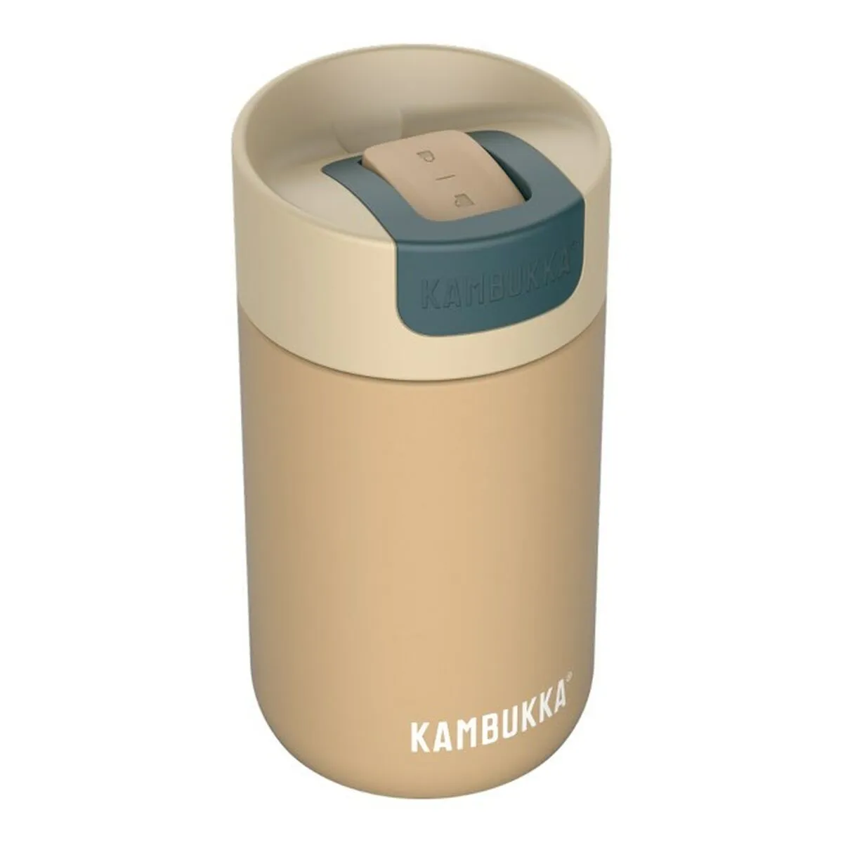 Tazza Thermos con Coperchio Kambukka Olympus Nero Beige Acciaio inossidabile 300 ml