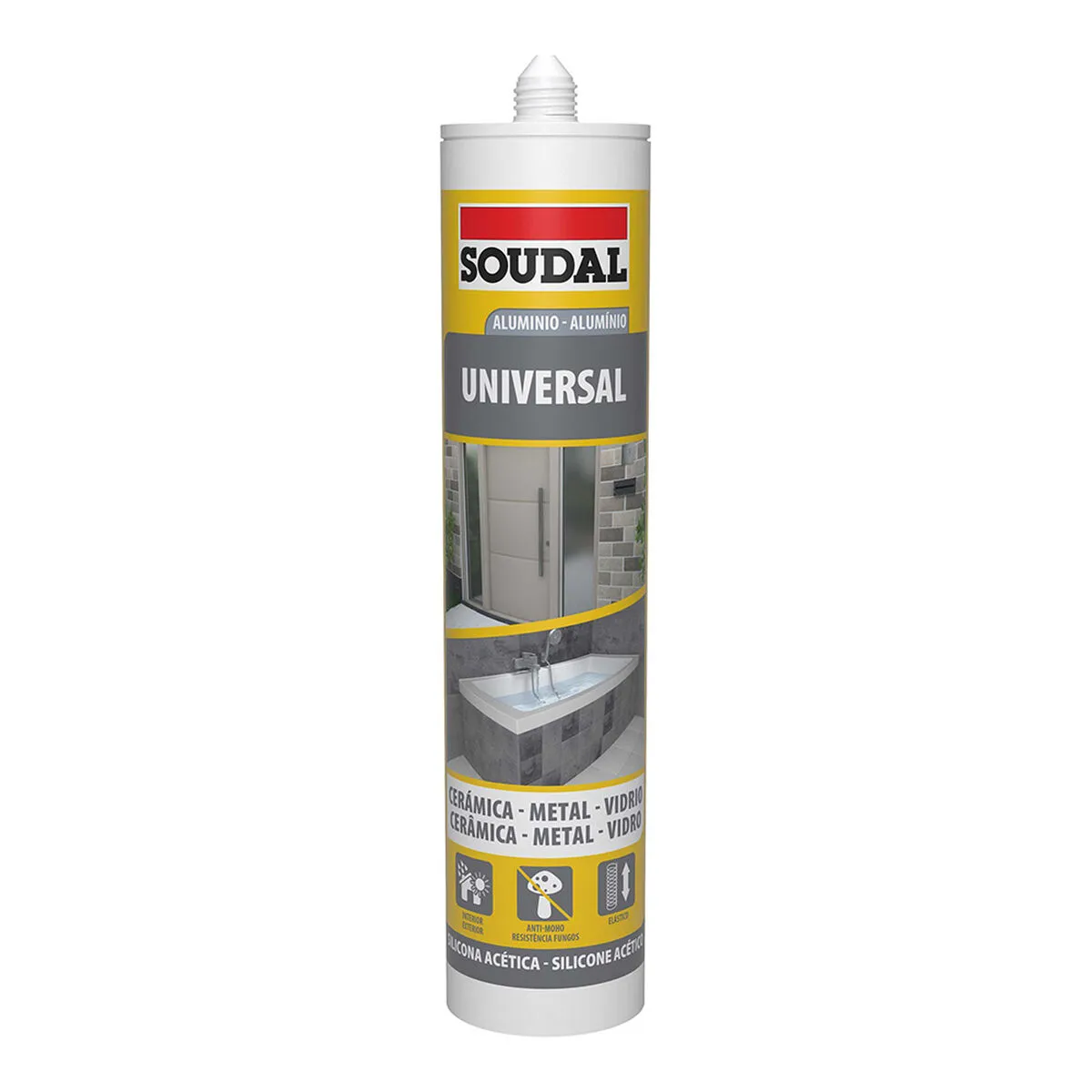 Silicone Soudal 115924 Universale Argentato 280 ml