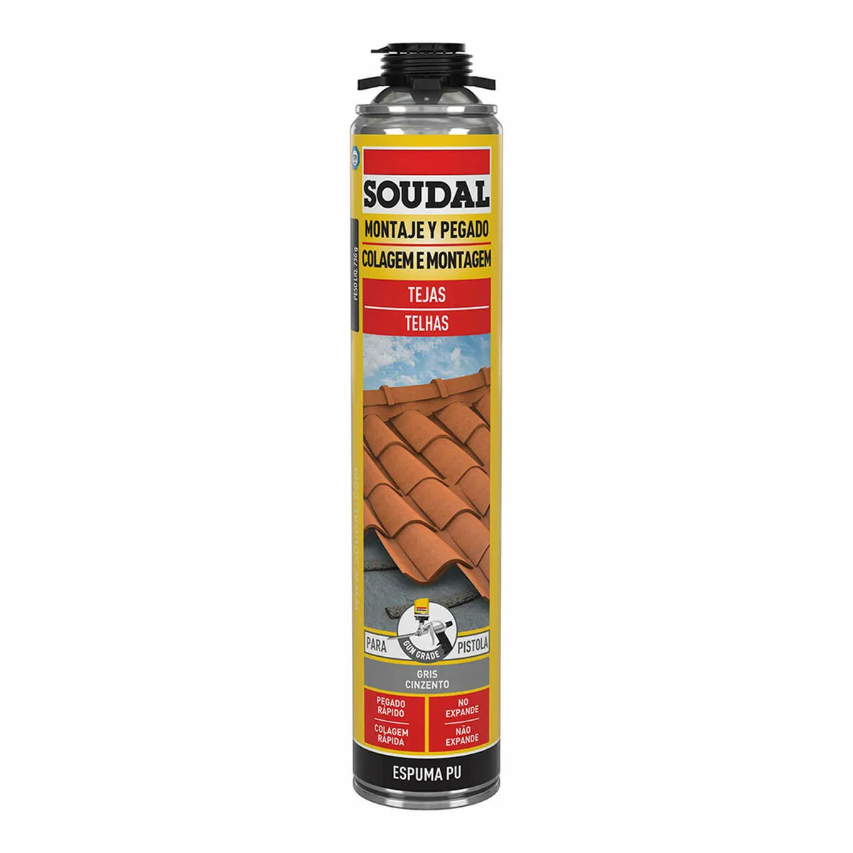 Schiuma Soudal Poliuretano Pistola Tetto Grigio 750 ml