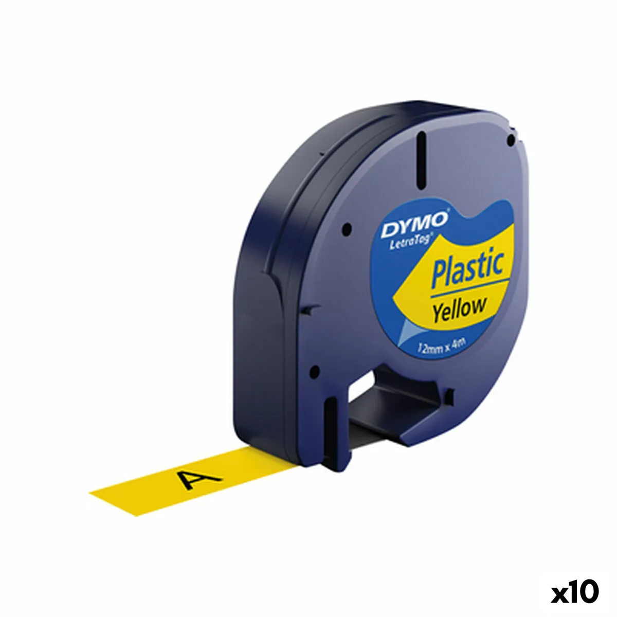 Nastro Laminato per Etichettatrici Dymo 91202 12 mm LetraTag® Nero Giallo (10 Unità)