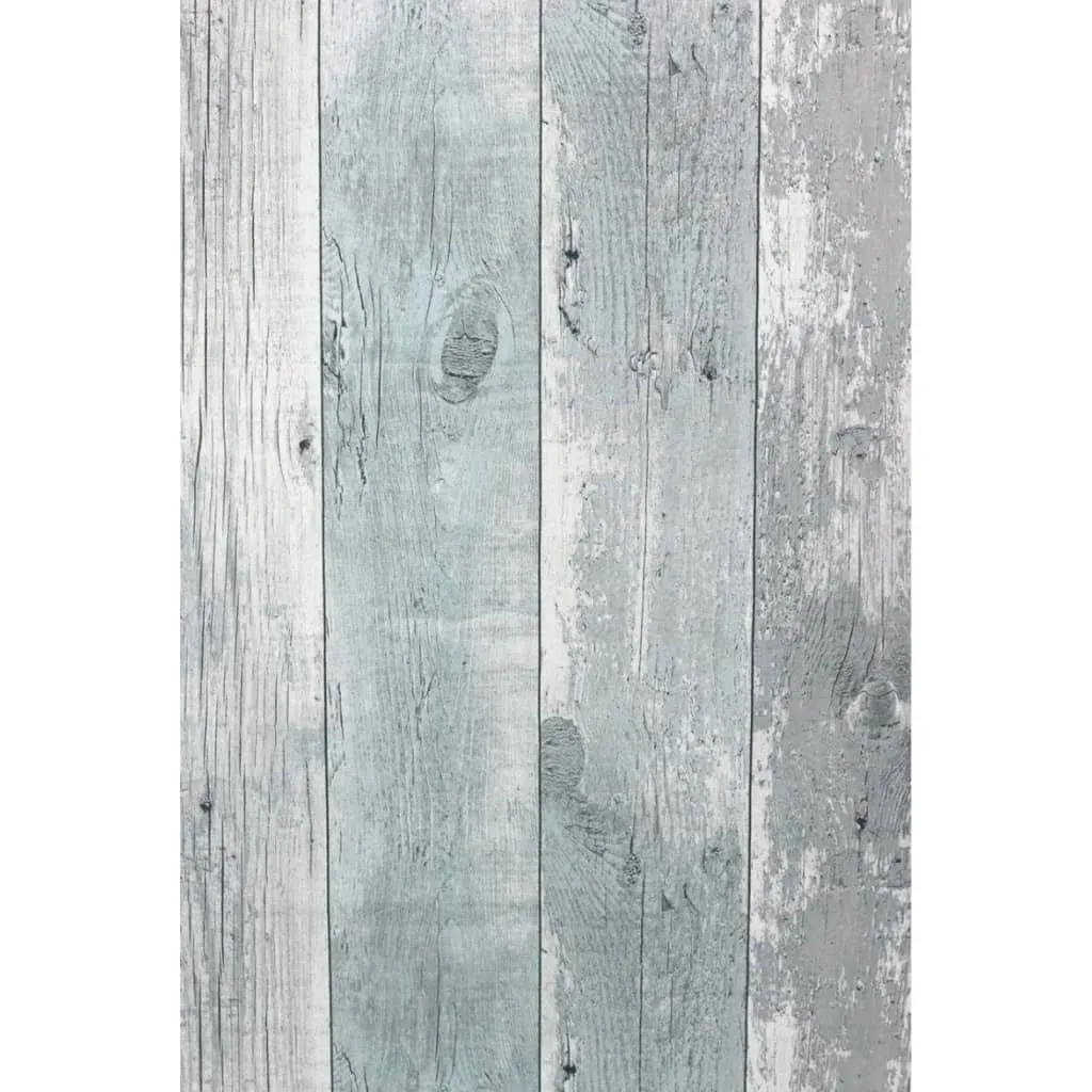 Topchic Carta da Parati Wooden Planks Grigio e Blu